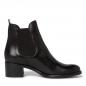 Preview: modischer, sportlicher Stiefel aus Leder in der Farbe schwarz mit Absatz