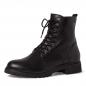 Preview: schwarzer Schnürstiefel aus Leder mit Schnürung und Reißverschluß, Profilsohle