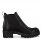Preview: modischer Chelsea Boots in schwarzem Lack mit Schnürung und Blockabsatz