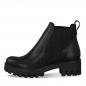 Preview: modischer Chelsea Boots in schwarzem Lack mit Schnürung und Blockabsatz