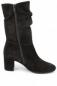 Preview: Farbe: schwarz hochwertiges Veloursleder flexible Laufsohle weicher Gehcomfort