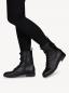 Preview: Stiefelette aus Materialmix Leder - Synthetik, Absatz, Schnürung und Reißverschluß in der Farbe schwarz
