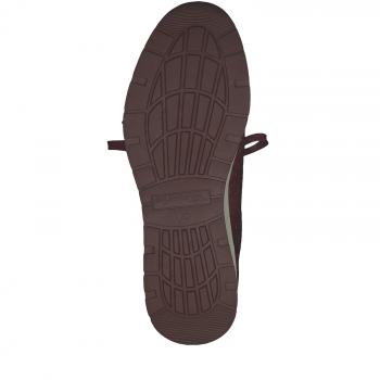 sportlicher Schnürhalbschuh aus Leder in der Farbe rot mit Wechselfußbett