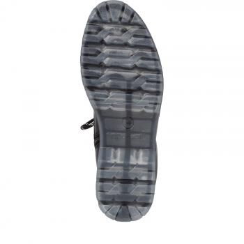 sportlicher Schnürstiefelette in schwarzem Imitatnappa  mit Profilsohleer