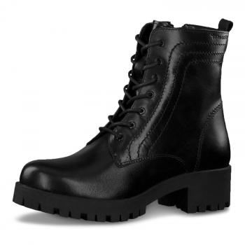 Schafthöhe: 15 cm Absatztyp: Blockabsatz Absatzhöhe: 40 mm Decksohle: Wolle Obermaterial: Leder Schuhspitze: rund Innenmaterial: Wolle Verschluss: Reißverschluss, Schnürung Warm gefüttert: Ja, Farbe schwarz