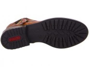 Damenstiefelette, Farbe: braun Obermaterial: Lederimitat Innen: Warmfutter Innenlaufsohle: Textil (Filz) Absatz: 3cm Verschluss: Reißverschluss Schafthöhe: 11cm randgenäht - machartbedingt kann durch die Naht Feuchtigkeit eindringen