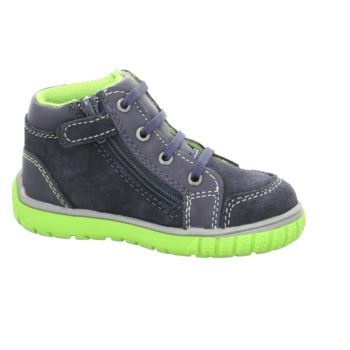 Dieser Lauflernschuh aus blauem Rauhleder sorgt von Anfang an für sicheres Laufen. Farbe: navy Außenmaterial: Rauleder Innenmaterial: Textil Sohle: Synthetik Schließung: Reißverschluss Schuhbreite: Schmal Nicht wasserdicht