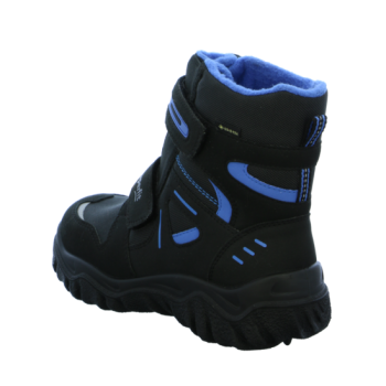 Buben Winterstiefel mit GORE-TEX Material Modell: HUSKY FARBEN: SCHWARZ/BLAU OBERMATERIAL: TEXTIL FUTTER: Warmfutter VERSCHLUSS: 2-Klett GORE-TEX® wasserdicht