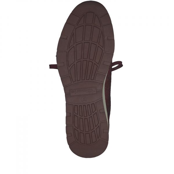 sportlicher Schnürhalbschuh aus Leder in der Farbe rot mit Wechselfußbett