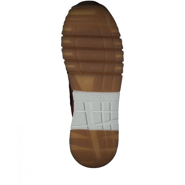 modischer, bronzefarbener Schnürsneaker aus Leder Textilmix