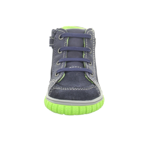 Dieser Lauflernschuh aus blauem Rauhleder sorgt von Anfang an für sicheres Laufen. Farbe: navy Außenmaterial: Rauleder Innenmaterial: Textil Sohle: Synthetik Schließung: Reißverschluss Schuhbreite: Schmal Nicht wasserdicht