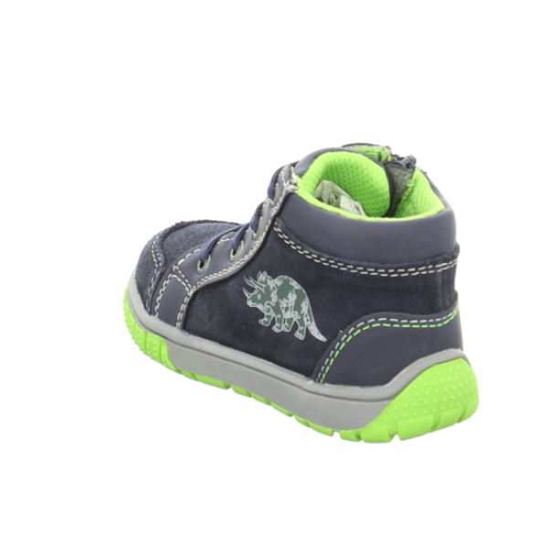 Dieser Lauflernschuh aus blauem Rauhleder sorgt von Anfang an für sicheres Laufen. Farbe: navy Außenmaterial: Rauleder Innenmaterial: Textil Sohle: Synthetik Schließung: Reißverschluss Schuhbreite: Schmal Nicht wasserdicht