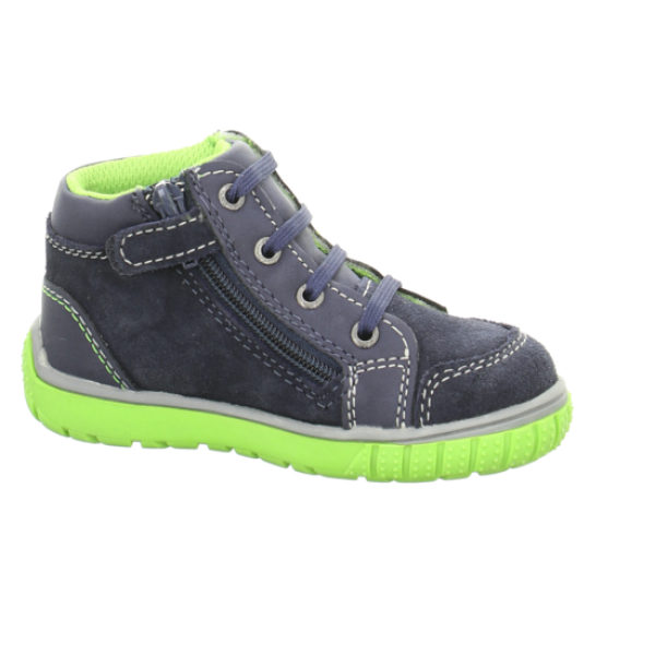 Dieser Lauflernschuh aus blauem Rauhleder sorgt von Anfang an für sicheres Laufen. Farbe: navy Außenmaterial: Rauleder Innenmaterial: Textil Sohle: Synthetik Schließung: Reißverschluss Schuhbreite: Schmal Nicht wasserdicht