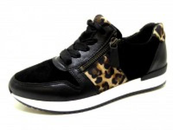 Modischer Damen -Sneaker, Sohlenart :	Flexible Laufsohle Fab. Art. Nr. :	53.420.20 Farbe :	schwarz Außenmaterial :	Nubukleder Verschluss :	Schnürung Innenmaterial :	Stoff